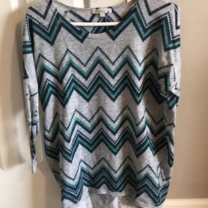 Teal and grey sweater